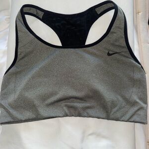 Nike Gray and Black Sports Bra Moisture-Wicking Racerback